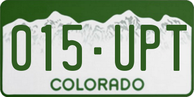 CO license plate 015UPT
