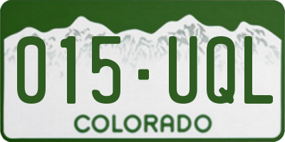 CO license plate 015UQL