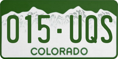 CO license plate 015UQS