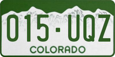 CO license plate 015UQZ