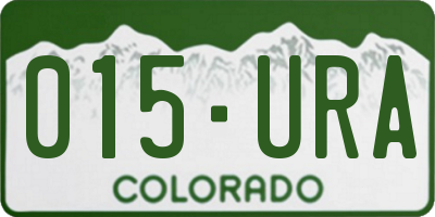 CO license plate 015URA