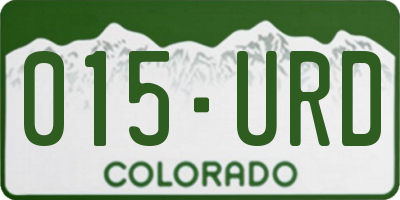 CO license plate 015URD