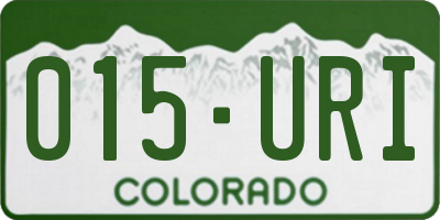 CO license plate 015URI