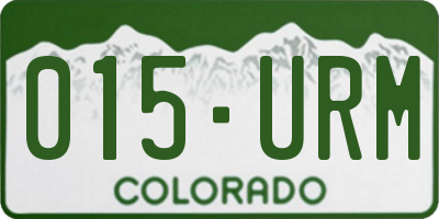 CO license plate 015URM