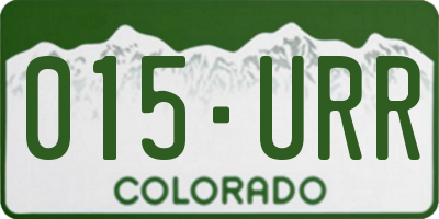 CO license plate 015URR