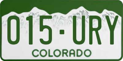 CO license plate 015URY