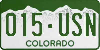 CO license plate 015USN