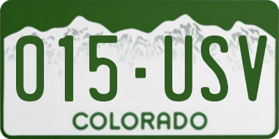 CO license plate 015USV