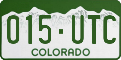 CO license plate 015UTC