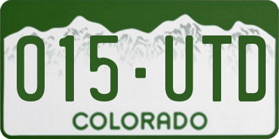 CO license plate 015UTD