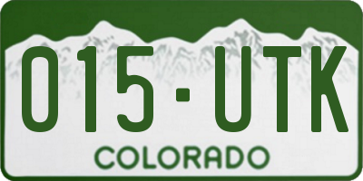 CO license plate 015UTK