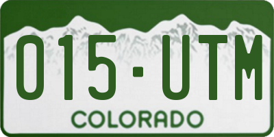 CO license plate 015UTM