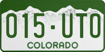 CO license plate 015UTO