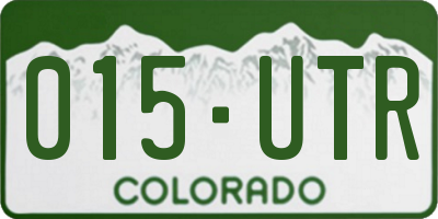 CO license plate 015UTR