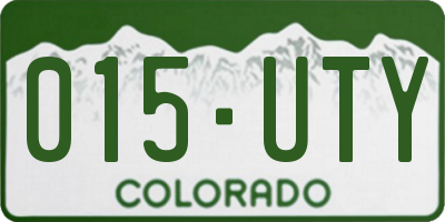 CO license plate 015UTY