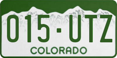 CO license plate 015UTZ
