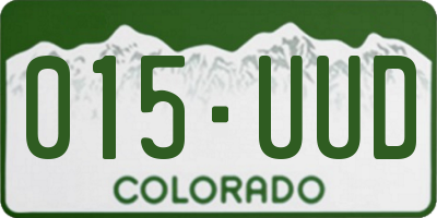 CO license plate 015UUD