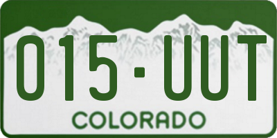 CO license plate 015UUT