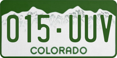 CO license plate 015UUV