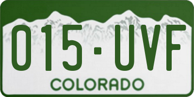 CO license plate 015UVF