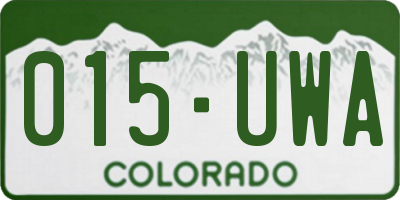 CO license plate 015UWA