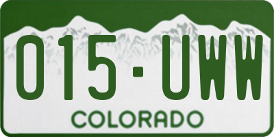 CO license plate 015UWW