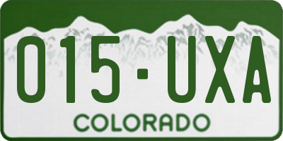 CO license plate 015UXA