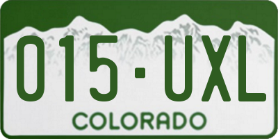 CO license plate 015UXL