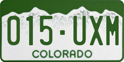 CO license plate 015UXM