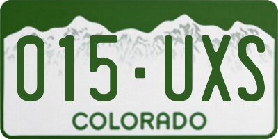 CO license plate 015UXS