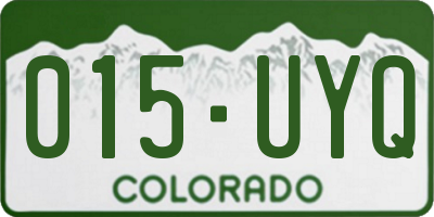 CO license plate 015UYQ