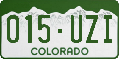 CO license plate 015UZI