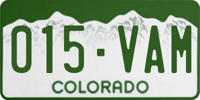 CO license plate 015VAM