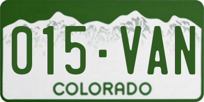 CO license plate 015VAN