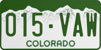 CO license plate 015VAW