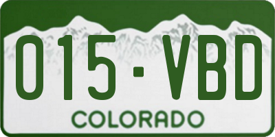 CO license plate 015VBD