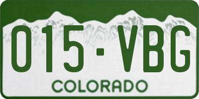 CO license plate 015VBG