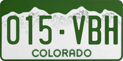 CO license plate 015VBH