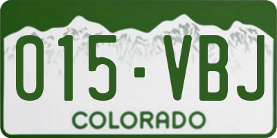 CO license plate 015VBJ