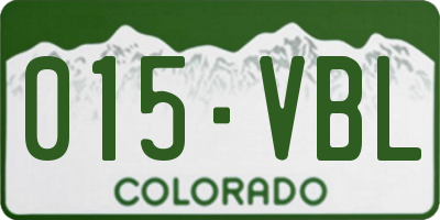 CO license plate 015VBL