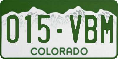 CO license plate 015VBM