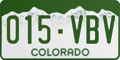 CO license plate 015VBV