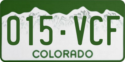 CO license plate 015VCF