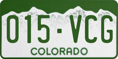 CO license plate 015VCG