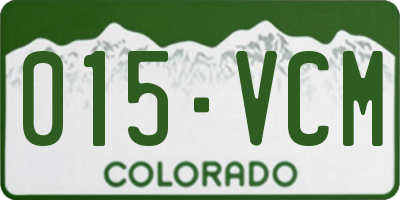 CO license plate 015VCM