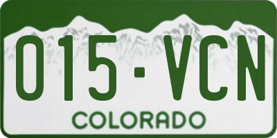 CO license plate 015VCN
