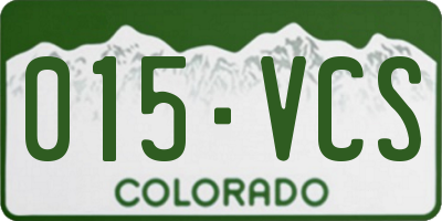 CO license plate 015VCS