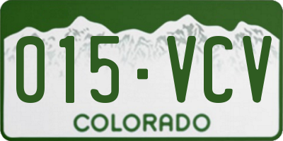 CO license plate 015VCV