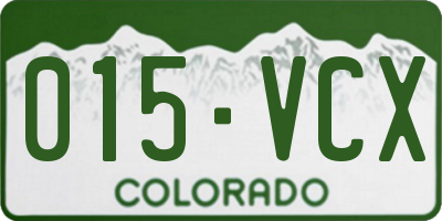 CO license plate 015VCX
