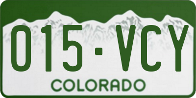 CO license plate 015VCY